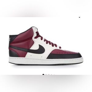 Nike Men's Maroon and Black High-Top Sneakers